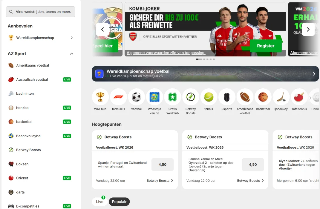 Betway Casino Sportweddenschappen Betway Casino Sportweddenschappen